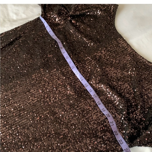 EUC Rock & Shine by Reitmans, dark copper/wine sequined shift dress XL/16 - Picture 7 of 8